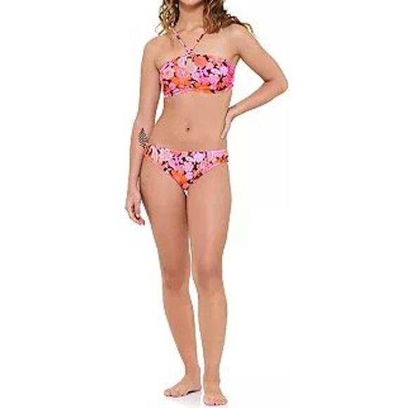 Ninety Nine Degrees Halter Cheeky Hipster Bikini Set Multi Coco Floral L/XXL NEW - Picture 9 of 9